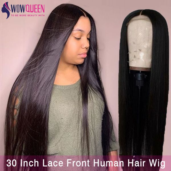 30 inch wig brazilian straight lace front wigs 360 lace frontal wig 6x6 closure wig wowqueen remy lace front human hair wigs, Black
30 inch wig brazilian straight lace front wigs 360 lace frontal wig 6x6 closure wig wowqueen remy lace front human hair wigs, Black