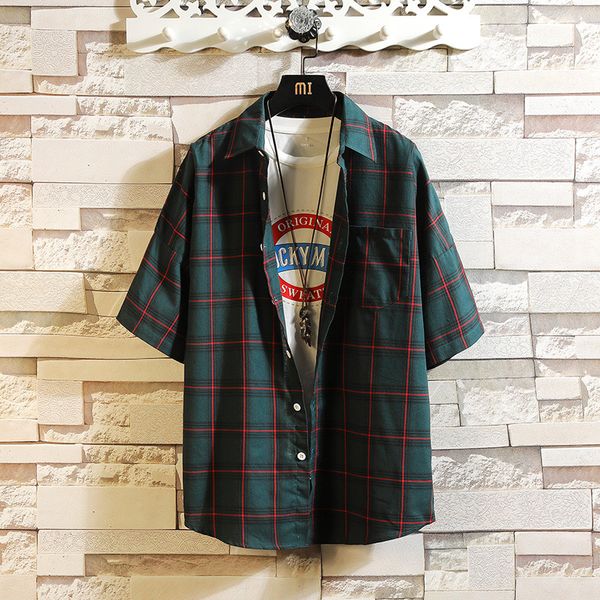 men's casual shirts fashion mens plaid shirt 2021 summer streetwear male checkered 100% cotton short sleeve tee plus size, White;black
men's casual shirts fashion mens plaid shirt 2021 summer streetwear male checkered 100% cotton short sleeve tee plus size, White;black