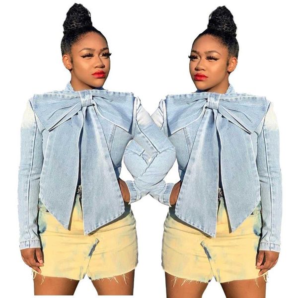2020 blue bow denim jacket women standing collar bodycon jeans coat autumn plus size vintage bomber jacket bc457, Black;brown
2020 blue bow denim jacket women standing collar bodycon jeans coat autumn plus size vintage bomber jacket bc457, Black;brown