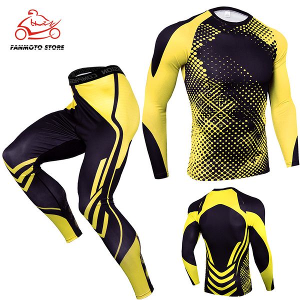 motorcycle compression t-shirt leggings set men running sport quick dry sportswear pants male gym fitness training mma tees
motorcycle compression t-shirt leggings set men running sport quick dry sportswear pants male gym fitness training mma tees