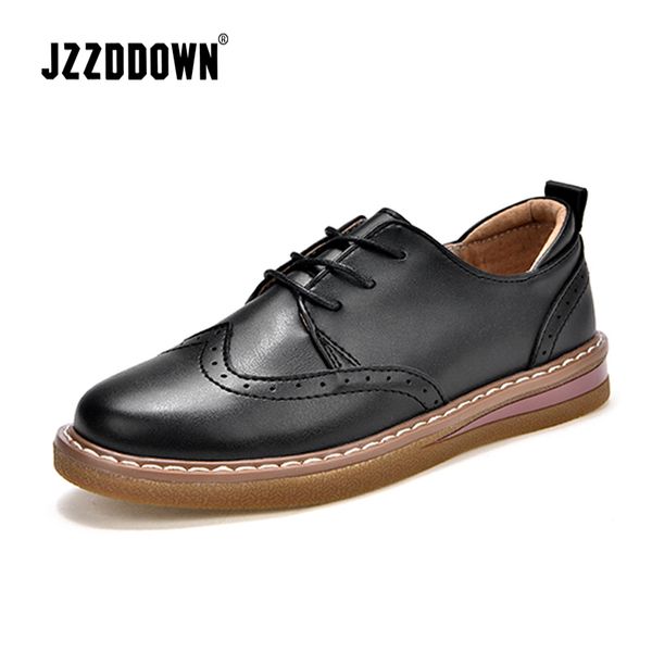 jzzddown genuine leather women's shoes large size women oxford shoes ladies loafers woman lace up female sneakers footwear, Black 
jzzddown genuine leather women's shoes large size women oxford shoes ladies loafers woman lace up female sneakers footwear, Black