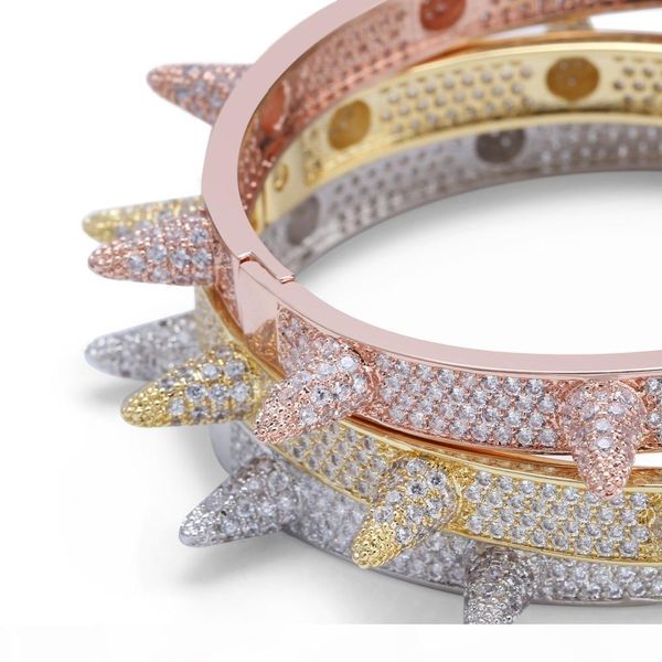 a rillz spikes rivet stud mens charm bracelets bangle iced out gold silver color bracelets hip hop punk gothic bling jewelry y19051, Golden;silver 
a rillz spikes rivet stud mens charm bracelets bangle iced out gold silver color bracelets hip hop punk gothic bling jewelry y19051, Golden;silver