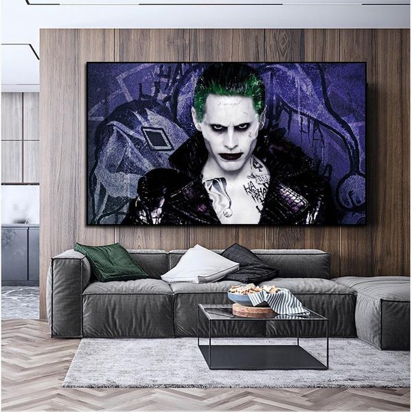 

Modern Abstract Canvas Painting Joker Black Art Movie Posters and Prints Wall Art Pictures For Living Room Cuadros Home Decor