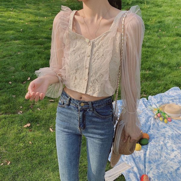 4m1x2 yunyi 2020 summer new lace shirtshirt shirtshirt japanese and korean sweet style square collar cross velvet mesh lace blouse for women, White
4m1x2 yunyi 2020 summer new lace shirtshirt shirtshirt japanese and korean sweet style square collar cross velvet mesh lace blouse for women, White