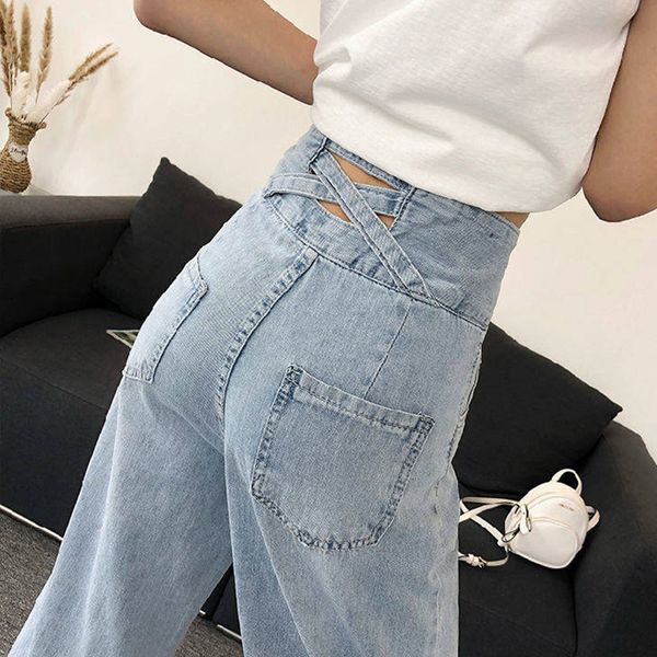 2020 autumn jeans harem casual women pants ankle length vintage loose high waist stretch jeans, Blue
2020 autumn jeans harem casual women pants ankle length vintage loose high waist stretch jeans, Blue