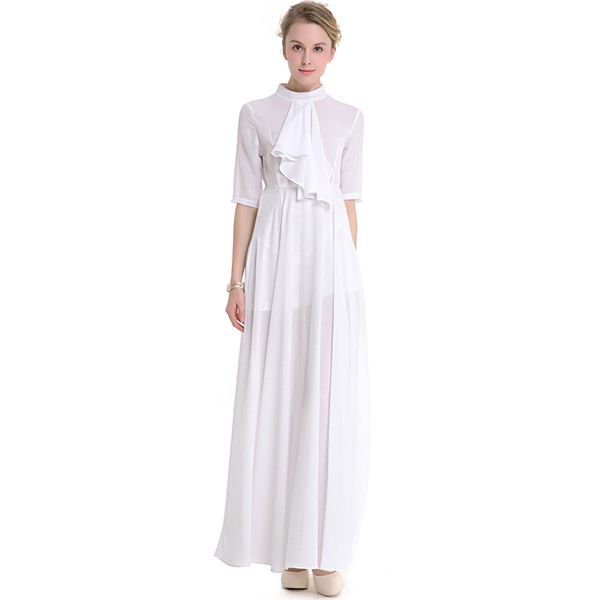 summer new style original design solid color stand-up collar five-point sleeves temperament self-cultivation big swing dress dre, White;black
summer new style original design solid color stand-up collar five-point sleeves temperament self-cultivation big swing dress dre, White;black