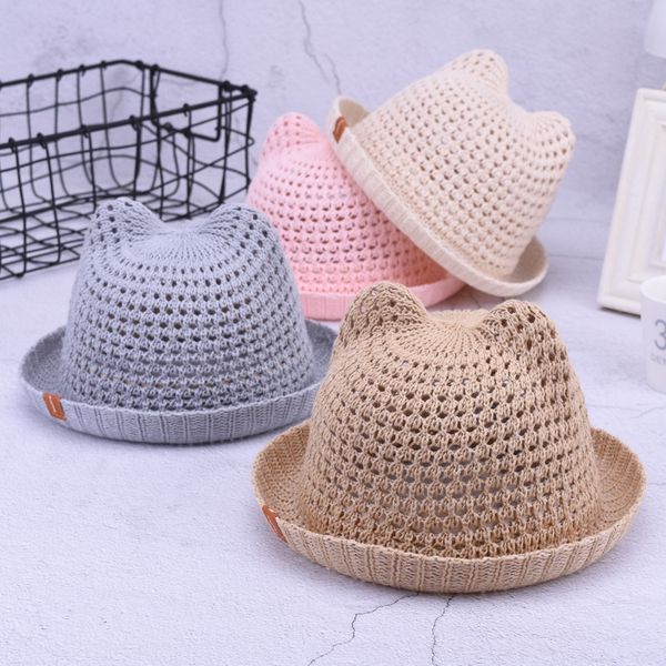 korean boy baby cotton small female hollow net curled sun hat baby sun hat thin, Blue;gray 
korean boy baby cotton small female hollow net curled sun hat baby sun hat thin, Blue;gray