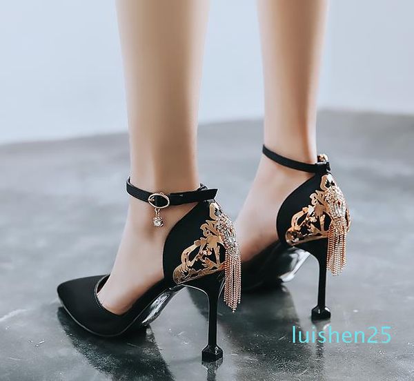 luxury fashion women designer pumps gorgeous rhinestone tassels red satin ankle strap pumps bridal wedding shoes size 34 to 40 l25, Black
luxury fashion women designer pumps gorgeous rhinestone tassels red satin ankle strap pumps bridal wedding shoes size 34 to 40 l25, Black