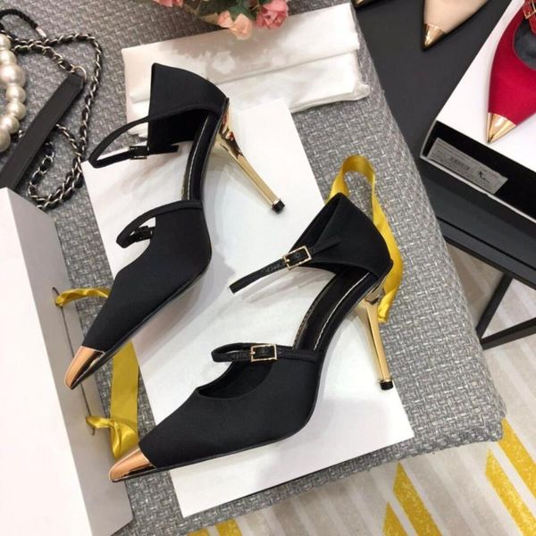 sandals woman summer sandals high thin heels pointed toes metal decora strap shoes woman sapato feminino, Black
sandals woman summer sandals high thin heels pointed toes metal decora strap shoes woman sapato feminino, Black