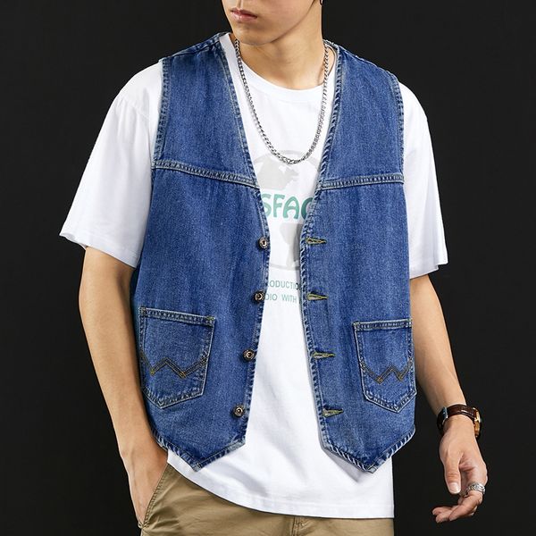 trendy denim vest men's summer vest overalls thin loose trendy brand multi-pocket overalls men's jacket jacket, Black;white
trendy denim vest men's summer vest overalls thin loose trendy brand multi-pocket overalls men's jacket jacket, Black;white