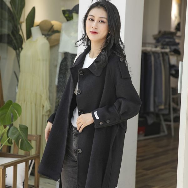 dan yafei 2020 new single-breasted lace-up slim woolen with sleeves coat woolwool wool double-sided woolen coat for women, Black
dan yafei 2020 new single-breasted lace-up slim woolen with sleeves coat woolwool wool double-sided woolen coat for women, Black