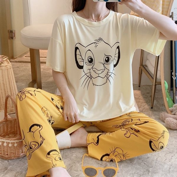 short-sleeved trousers cartoon trousers pajamas pajamas loose casual korean style home clothes set 9014#, Blue;red
short-sleeved trousers cartoon trousers pajamas pajamas loose casual korean style home clothes set 9014#, Blue;red