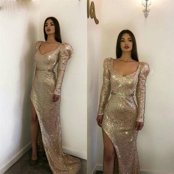 glitter bling evening dresses gold high-split sequins sash prom dress ruched sweep long sleeves custom made formal long evening gown, Black;red
glitter bling evening dresses gold high-split sequins sash prom dress ruched sweep long sleeves custom made formal long evening gown, Black;red