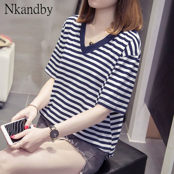 nkandby striped plus size women t-shirt summer ladies tees cotton female tshirts 2020 large size clothing basic daily 4xl, White
nkandby striped plus size women t-shirt summer ladies tees cotton female tshirts 2020 large size clothing basic daily 4xl, White