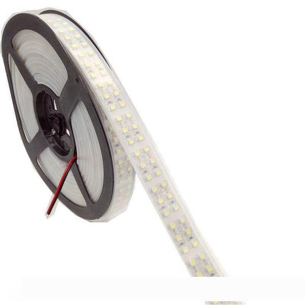 

edison2011 double row 1200led 5m reel 240led meter smd 3528 led strip flexible light waterproof ip67 white warm white