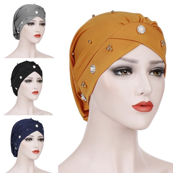 imixlot shiny imitation pearl small daisy beading turban hat forehead cross folds headscarf cap muslim hat, Blue;gray
imixlot shiny imitation pearl small daisy beading turban hat forehead cross folds headscarf cap muslim hat, Blue;gray