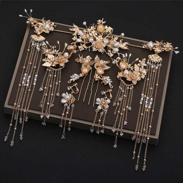 2020 new bridal headdress chinese hair set dragon and phoenix accessories wedding hair accessories, Golden;silver
2020 new bridal headdress chinese hair set dragon and phoenix accessories wedding hair accessories, Golden;silver