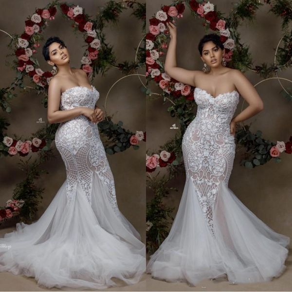 african plus size wedding dresses 2020 new sweetheart ruffles mermaid wedding dress tulle and lace bridal gowns dubai arabic vestidos, White
african plus size wedding dresses 2020 new sweetheart ruffles mermaid wedding dress tulle and lace bridal gowns dubai arabic vestidos, White