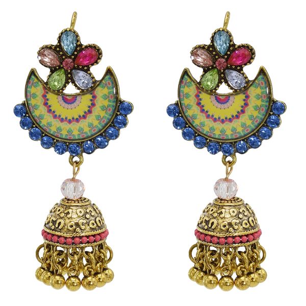 indian flower moon-shaped mandala flower gold with crystal beads tassel stud earrings for women, Silver
indian flower moon-shaped mandala flower gold with crystal beads tassel stud earrings for women, Silver