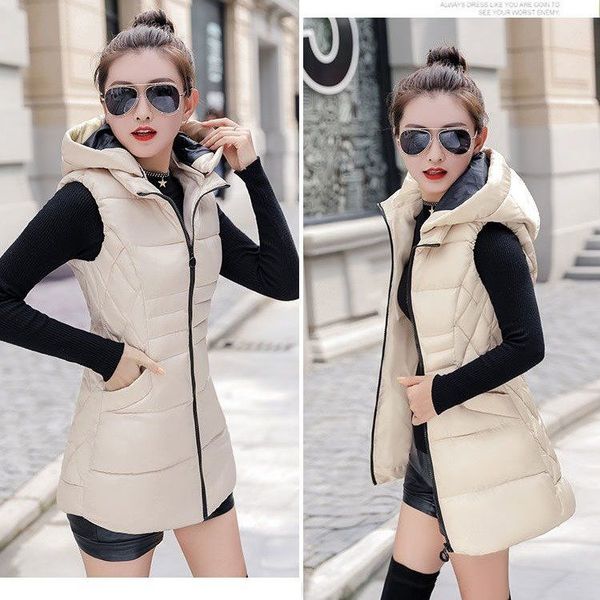 2020 new fashion autumn winter women hooded vest plus size pockets zipper slim long vests lady colete feminino waistcoat a195, Black;white
2020 new fashion autumn winter women hooded vest plus size pockets zipper slim long vests lady colete feminino waistcoat a195, Black;white