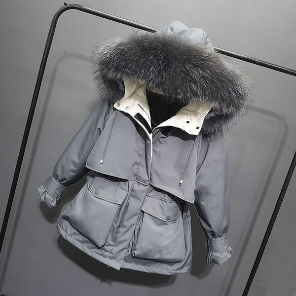 2019 новых женщин короткий инструмент реальный меховой воротник стиль куртка вниз jacketcoat пуховик преодолеть талии утолщена пальто зимы, Black
2019 новых женщин короткий инструмент реальный меховой воротник стиль куртка вниз jacketcoat пуховик преодолеть талии утолщена пальто зимы, Black