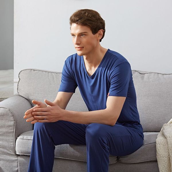 men's sleepwear summer modal mens pajamas set short +long pants v-neck casual soft male pyjamas nightwear for man sleeping pygamas, Black;brown
men's sleepwear summer modal mens pajamas set short +long pants v-neck casual soft male pyjamas nightwear for man sleeping pygamas, Black;brown