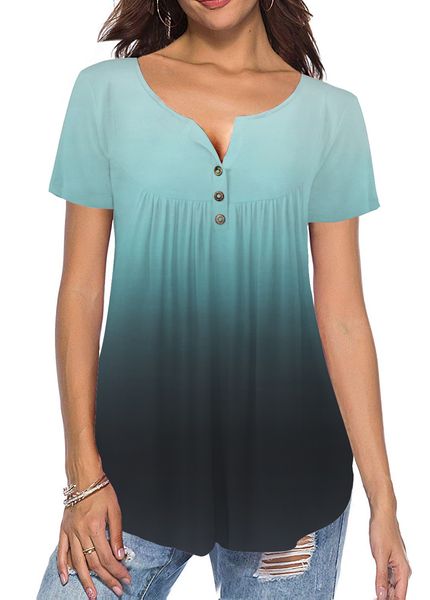 2019 personalized button design rules fold o-neck ladies t-shirt fashion casual short-sleeved women's t-shirt 9189, Blue
2019 personalized button design rules fold o-neck ladies t-shirt fashion casual short-sleeved women's t-shirt 9189, Blue