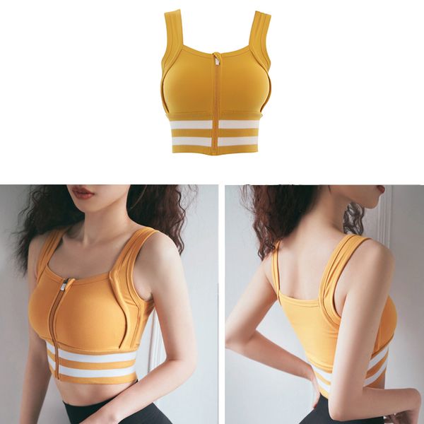 sports bra zipper yoga gym shockproof stripes fitness quick dry vest, White;black
sports bra zipper yoga gym shockproof stripes fitness quick dry vest, White;black