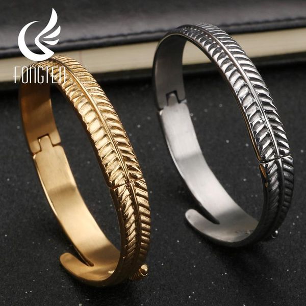 fongten hiphop feather bangle stainless steel character cuff bracelets bangles pulseras luxury fashion jewelry, Black
fongten hiphop feather bangle stainless steel character cuff bracelets bangles pulseras luxury fashion jewelry, Black