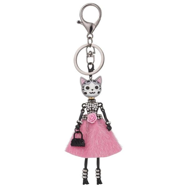 hocole 8 colors doll cat head cute rhinestone black keychain for women car pendant girl statement jewelry bag key chain ring, Silver
hocole 8 colors doll cat head cute rhinestone black keychain for women car pendant girl statement jewelry bag key chain ring, Silver