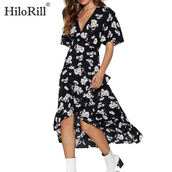 hilorill floral print beach dress summer boho style ruffles dress casual short sleeve v-neck split party dresses robe femme, Black;gray
hilorill floral print beach dress summer boho style ruffles dress casual short sleeve v-neck split party dresses robe femme, Black;gray