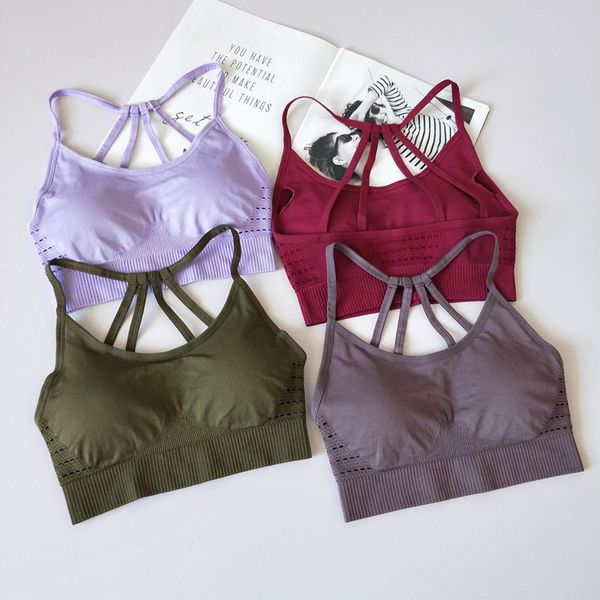 womens sports bras for running with removable cups push up yoga bra seamless back strappy fitness athletic bra, White;red
womens sports bras for running with removable cups push up yoga bra seamless back strappy fitness athletic bra, White;red