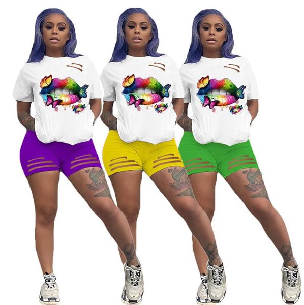 women tracksuit rainbow butterfly lips print t-shirt shorts sets hole outfit summer two piece sport suit fashion clothes d7808, White
women tracksuit rainbow butterfly lips print t-shirt shorts sets hole outfit summer two piece sport suit fashion clothes d7808, White