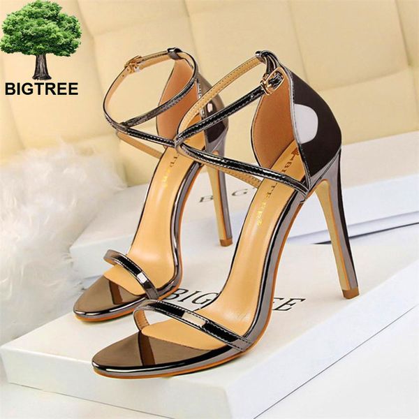 sandals bigtree show thin cross strap women patent leather concise summer high heels 11cm shoes open toe women's office, Black
sandals bigtree show thin cross strap women patent leather concise summer high heels 11cm shoes open toe women's office, Black