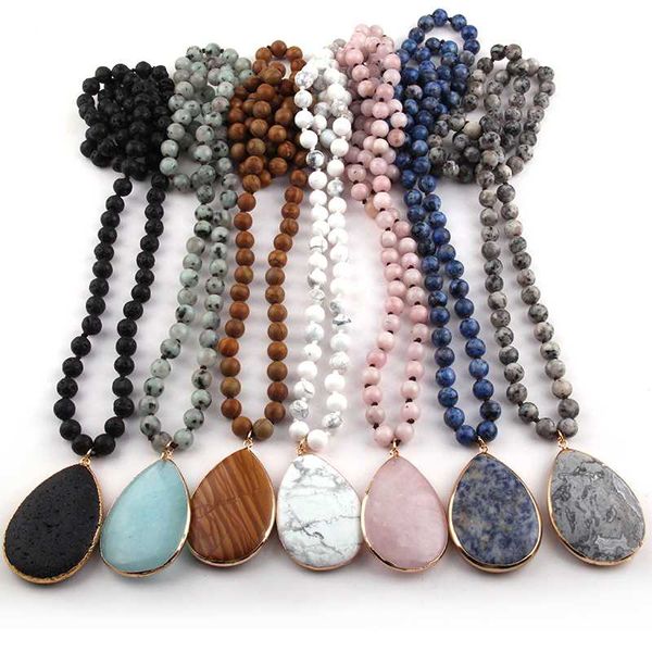 fashion bohemian jewelry 8mm stone knotted stone drop pendant necklaces for women jewelry, Silver
fashion bohemian jewelry 8mm stone knotted stone drop pendant necklaces for women jewelry, Silver