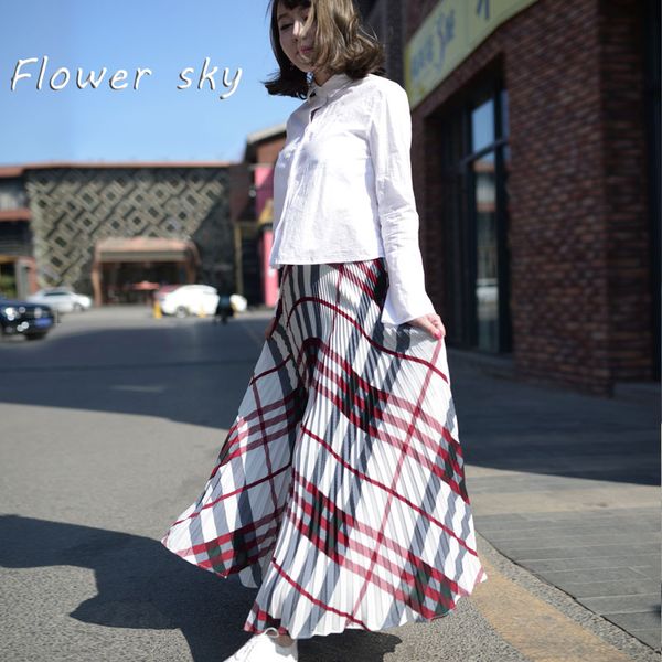 flower sky spring summer autumn women plaid maxi skirt vintage retro high waist pleated long skirts elegant party jupe saia, Black
flower sky spring summer autumn women plaid maxi skirt vintage retro high waist pleated long skirts elegant party jupe saia, Black