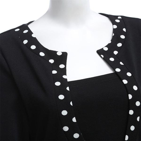 womens faux jacket one piece polka dot contrast patchwork work wear office business sheath dress tunic robe crayon, Black;gray
womens faux jacket one piece polka dot contrast patchwork work wear office business sheath dress tunic robe crayon, Black;gray