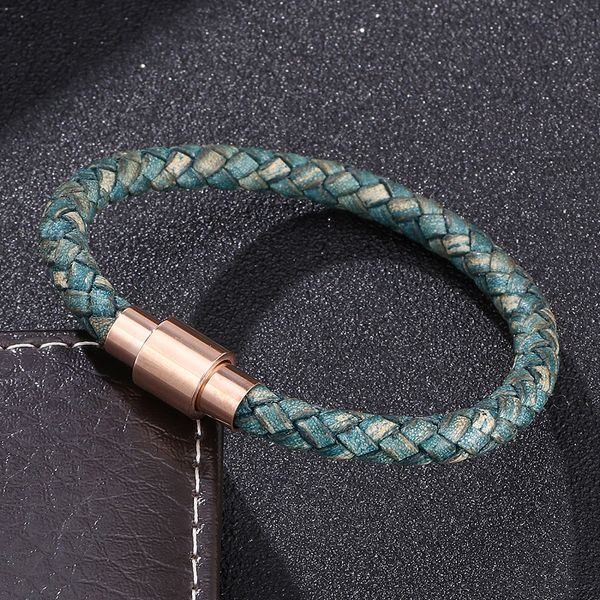 personality bracelets for women men vintage color braided leather wrist band rose gold color magnetic clasps bracelet bangles, Red;blue
personality bracelets for women men vintage color braided leather wrist band rose gold color magnetic clasps bracelet bangles, Red;blue