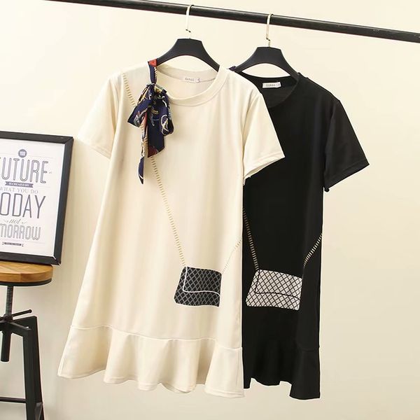 oversized plus size big fat 2020 spring summer loose casual women dress ladies print dress, White;black
oversized plus size big fat 2020 spring summer loose casual women dress ladies print dress, White;black