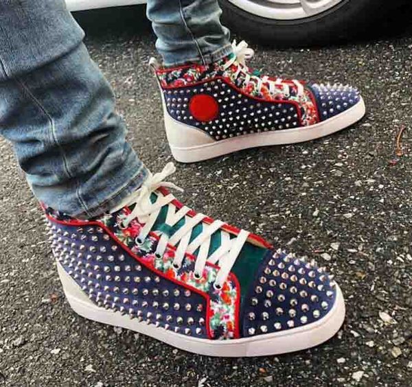 men's red soles shoes colorful studded spikes flats shoes red bottom men and women party lovers genuine leather sneakers transparent ru, Black
men's red soles shoes colorful studded spikes flats shoes red bottom men and women party lovers genuine leather sneakers transparent ru, Black
