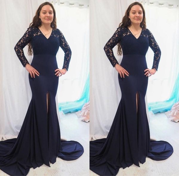fashion navy blue mother of the bride groom dresses mermaid long illusion lace sleeves 2020 plus size formal evening gowns new b96, Black;red
fashion navy blue mother of the bride groom dresses mermaid long illusion lace sleeves 2020 plus size formal evening gowns new b96, Black;red