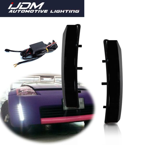 ijdm smoked lens 6000k white led daytime running lights compatible with for 2003-2005 pre-lci 350z, direct fit drl assy
ijdm smoked lens 6000k white led daytime running lights compatible with for 2003-2005 pre-lci 350z, direct fit drl assy