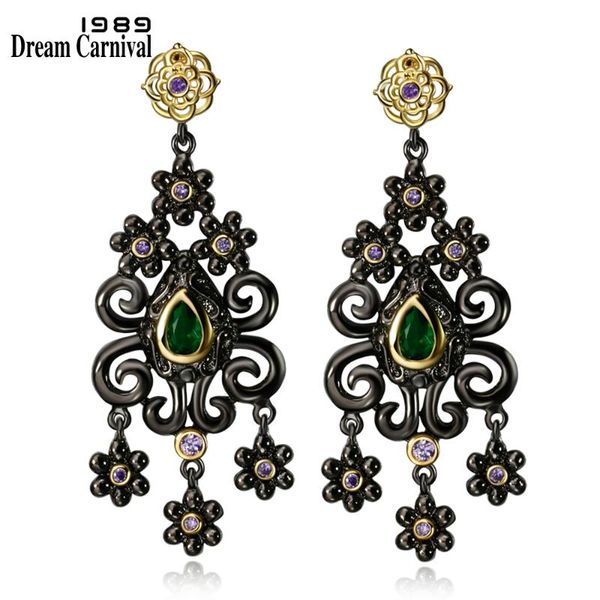 dreamcarnival 1989 gothic flowers tassel earrings for women vintage green cz dangle party jewelry drop brincos boucle d'oreille, Silver
dreamcarnival 1989 gothic flowers tassel earrings for women vintage green cz dangle party jewelry drop brincos boucle d'oreille, Silver