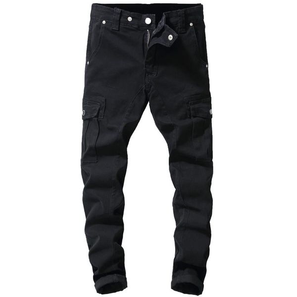 men's jeans black multi-pockets tooling denim pants streetwear cargo men fashion designer hip hop male, Blue
men's jeans black multi-pockets tooling denim pants streetwear cargo men fashion designer hip hop male, Blue