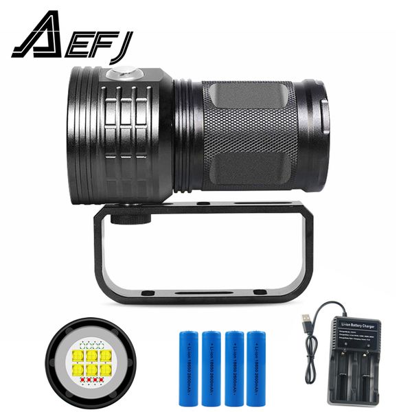new underwater 100m waterproof led diving tactical 6*xhp90 pgraphy video fill light with 18650 charger
new underwater 100m waterproof led diving tactical 6*xhp90 pgraphy video fill light with 18650 charger
