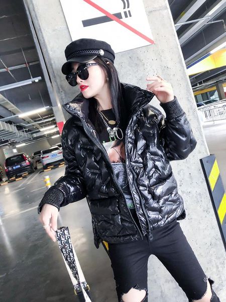solid color short bright stand collar loose cotton jacket casual fashion thin women's winter parka coat 2020 new, Black
solid color short bright stand collar loose cotton jacket casual fashion thin women's winter parka coat 2020 new, Black