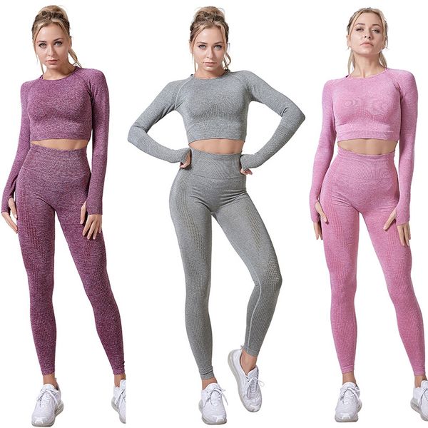 women seamless yoga set fitness sports suits gym clothing long sleeve crop shirts high waist running leggings workout pants, White;red
women seamless yoga set fitness sports suits gym clothing long sleeve crop shirts high waist running leggings workout pants, White;red