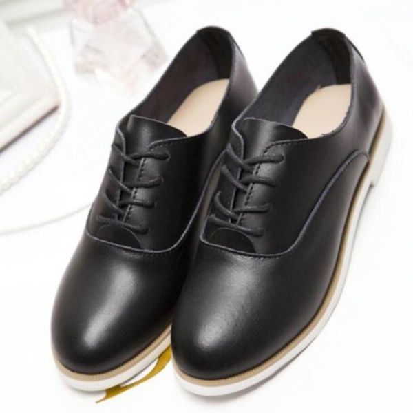 new autumn oxford shoes women flat shoes genuine leather british style lace up single bullock loafers zapatos mujer ky132, Black
new autumn oxford shoes women flat shoes genuine leather british style lace up single bullock loafers zapatos mujer ky132, Black