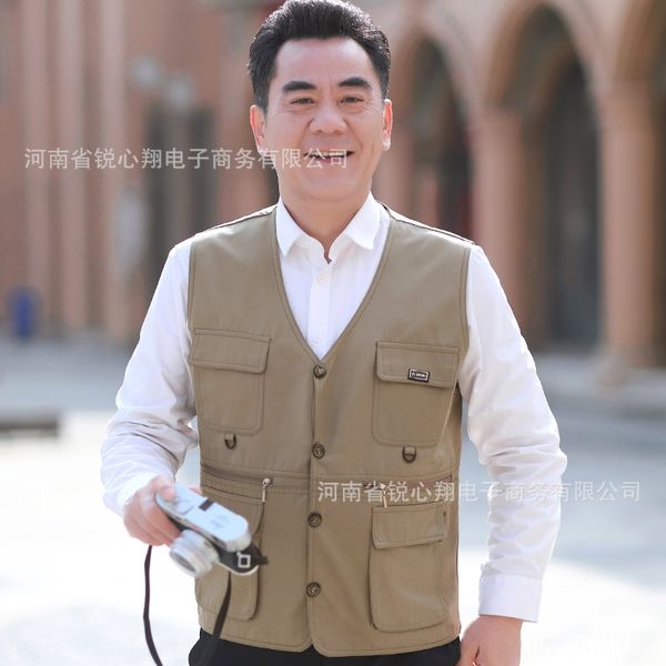 autumn middle-aged and elderly waistcoat vest men's multi-pocket fishing pgraphy thin casual vest coat outdoor dad outfit, Black;white
autumn middle-aged and elderly waistcoat vest men's multi-pocket fishing pgraphy thin casual vest coat outdoor dad outfit, Black;white