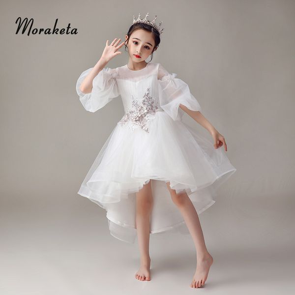 white high low flower girl dresses for wedding o-neck with half sleeve princess tulle birthdy dresses for girls, Red;yellow
white high low flower girl dresses for wedding o-neck with half sleeve princess tulle birthdy dresses for girls, Red;yellow